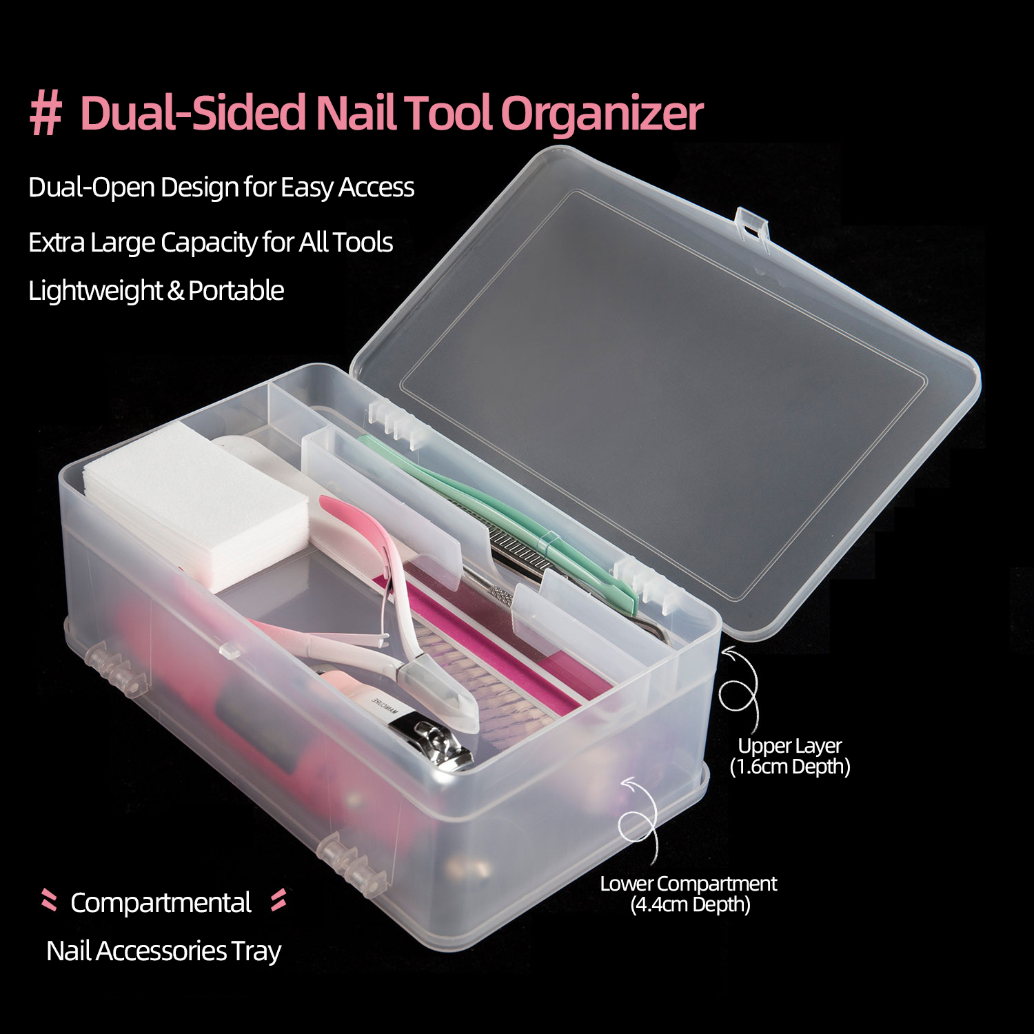 File Cabinet - Dual-Open 2-Tier Super Kapazität PP Aufbewahrungsbox