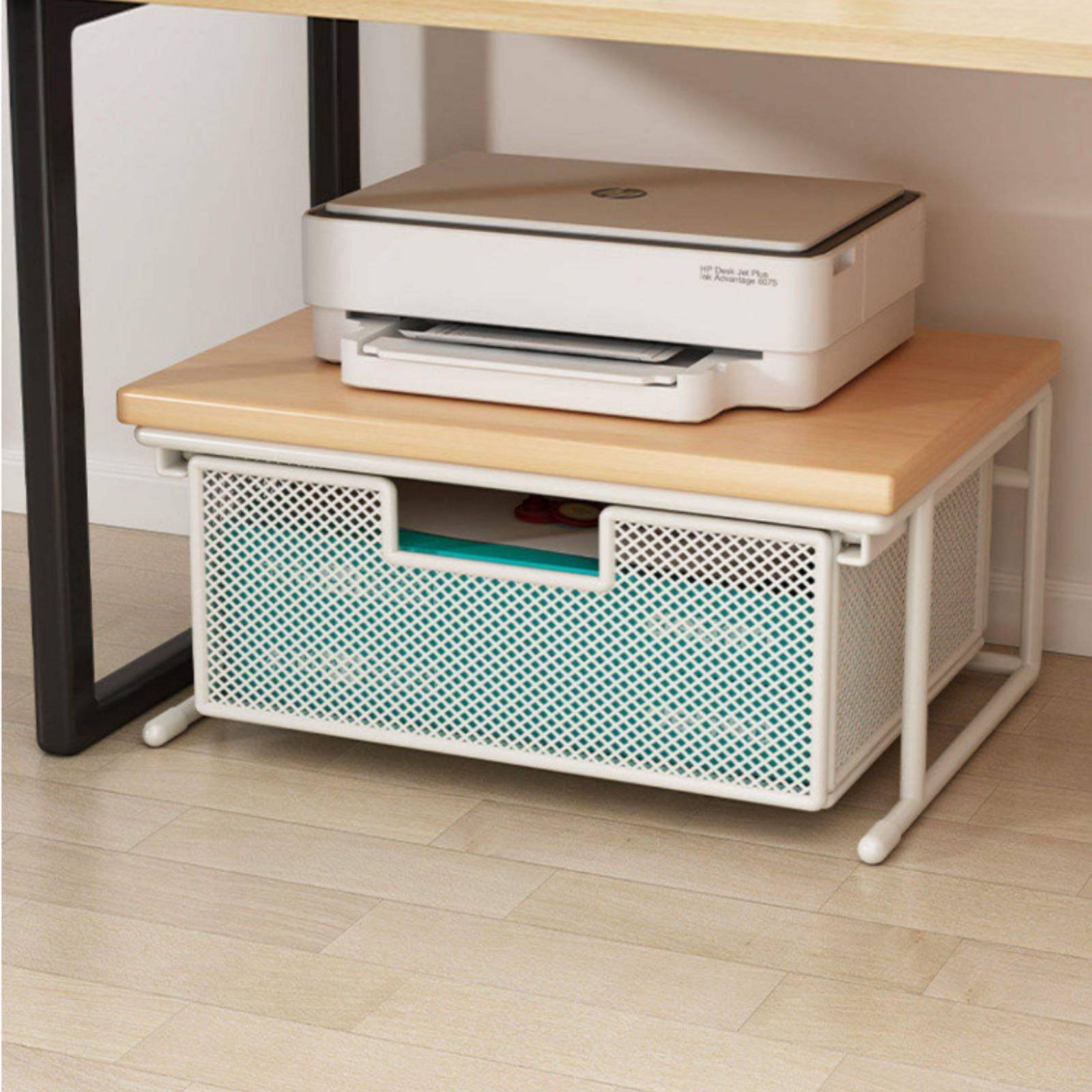 Printer Stand - Druckerständer mit Schublade Platzsparender Desktop-Druckerständer Desktop-Regal