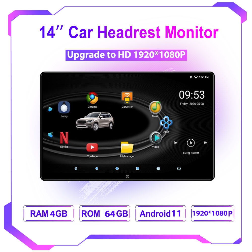 Monitor Stand - Incell 14 Zoll Android Kopfstützen-Monitor Tablet-Bildschirm