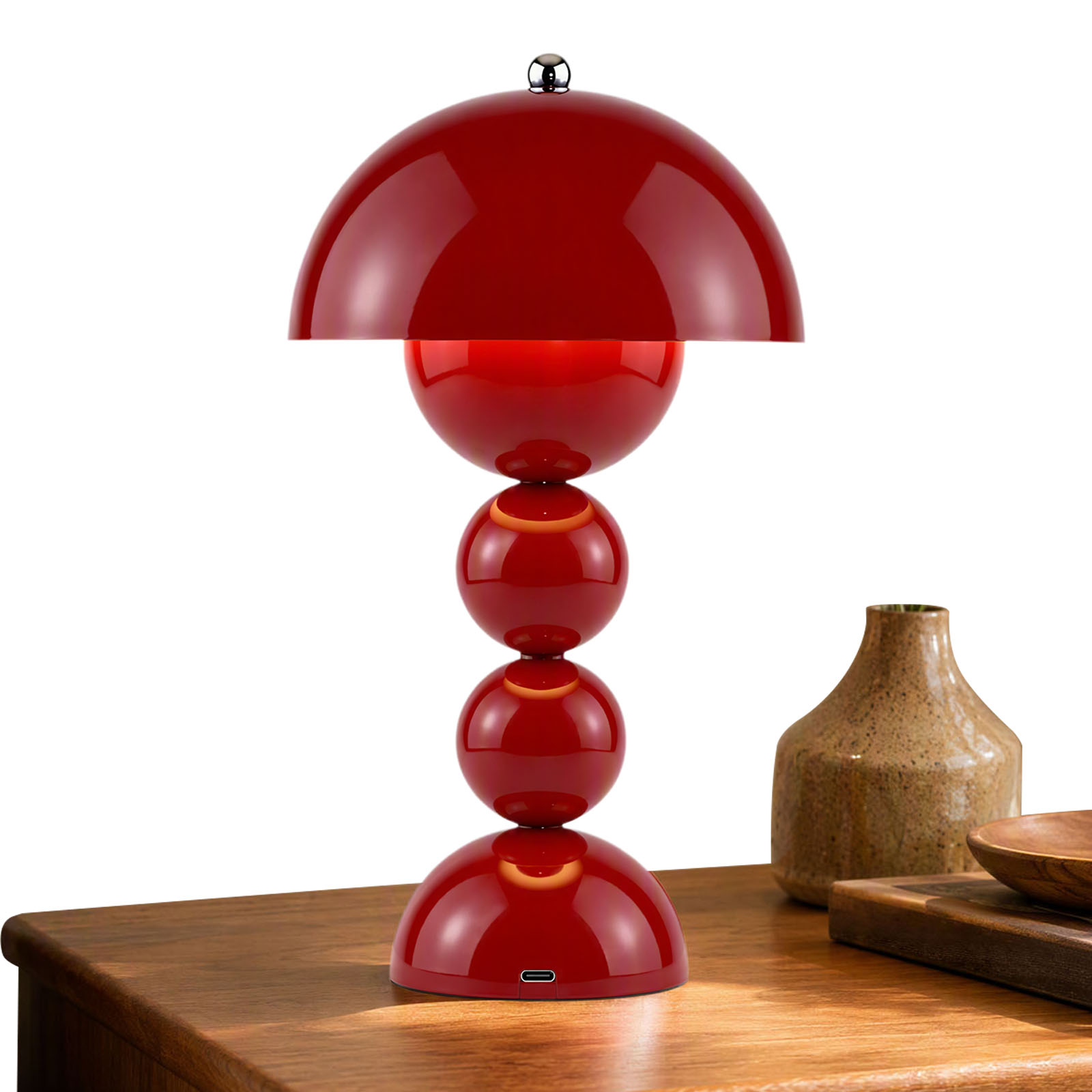 Desk Lamp - Pilz-Blütenknospen-Tischlampe, USB-Ladefunktion, LED-Schreibtischleuchte, 3 Farbmodi, warmweiß,