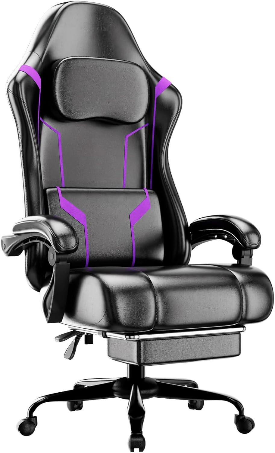 Office Chair Cushion - Ergonomischer Gaming-Stuhl mit Taschenfederkernpolster und Fußstütze,