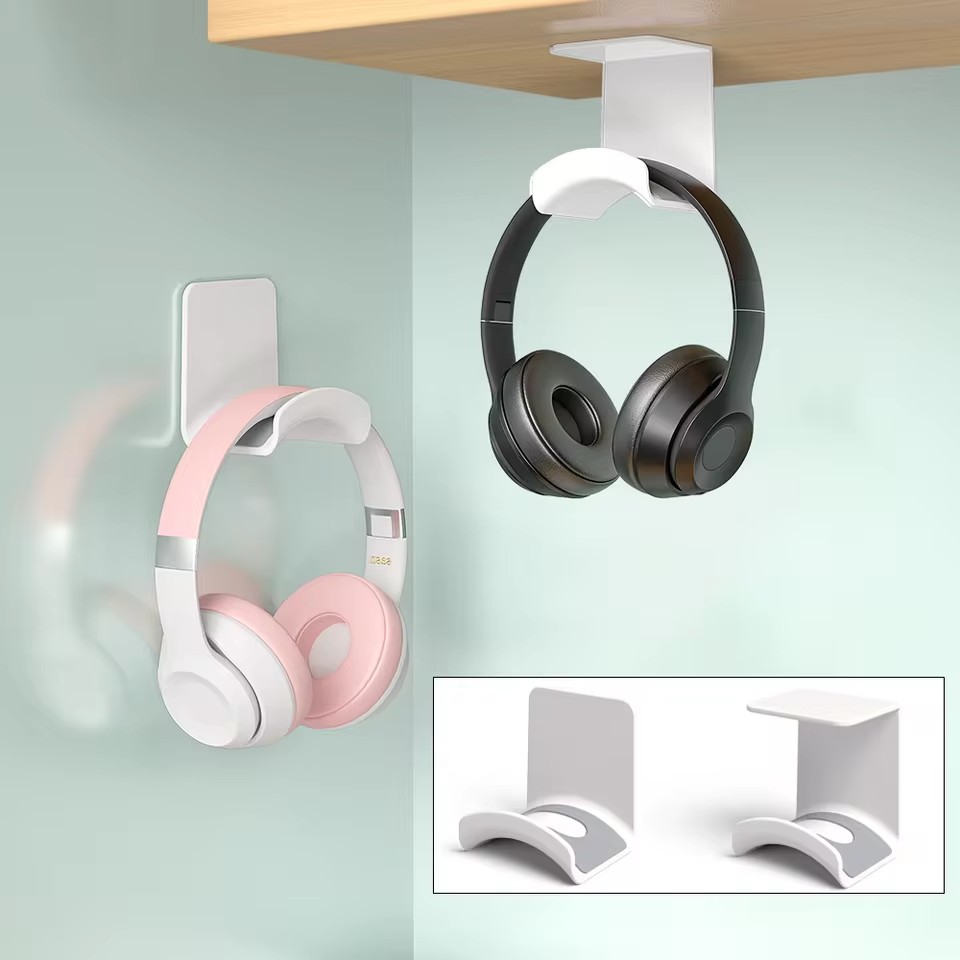 Standing Desk - Universeller Kopfhörerständer, selbstklebender Kunststoff-Wandhalter, Headset-Halterung unter