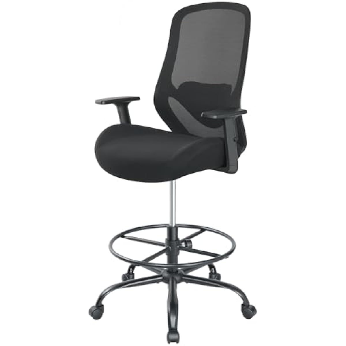 Standing Desk - Ergonomischer hoher Zeichenstuhl mit Memory-Schaum-Sitz, Netzrückenlehne,