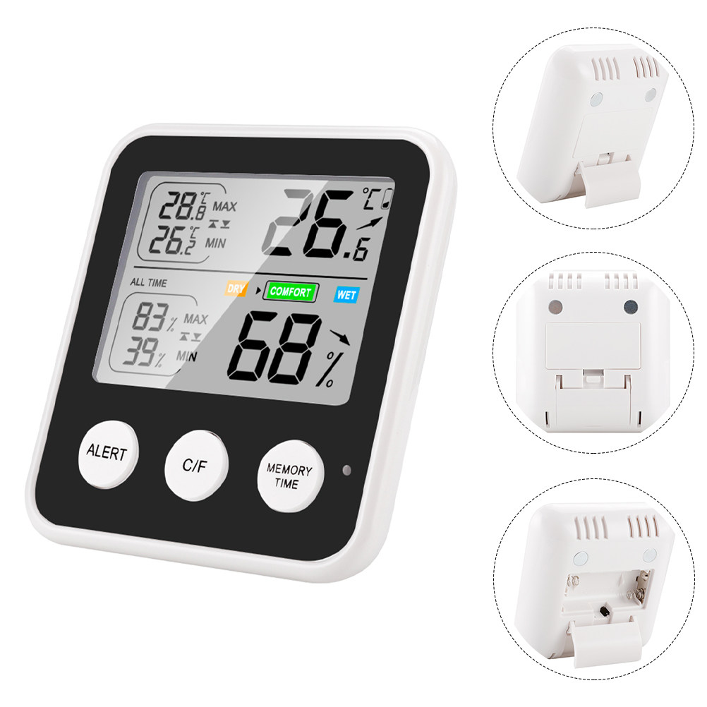 Monitor Stand - Digitales Haushalts-Hygrometer-Thermometer, kompakter Ständer, Innenraum-Temperatur- und