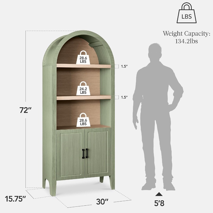 72 Zoll hoher, gewölbter Vorra – Bookshelf Bewertung und Preis