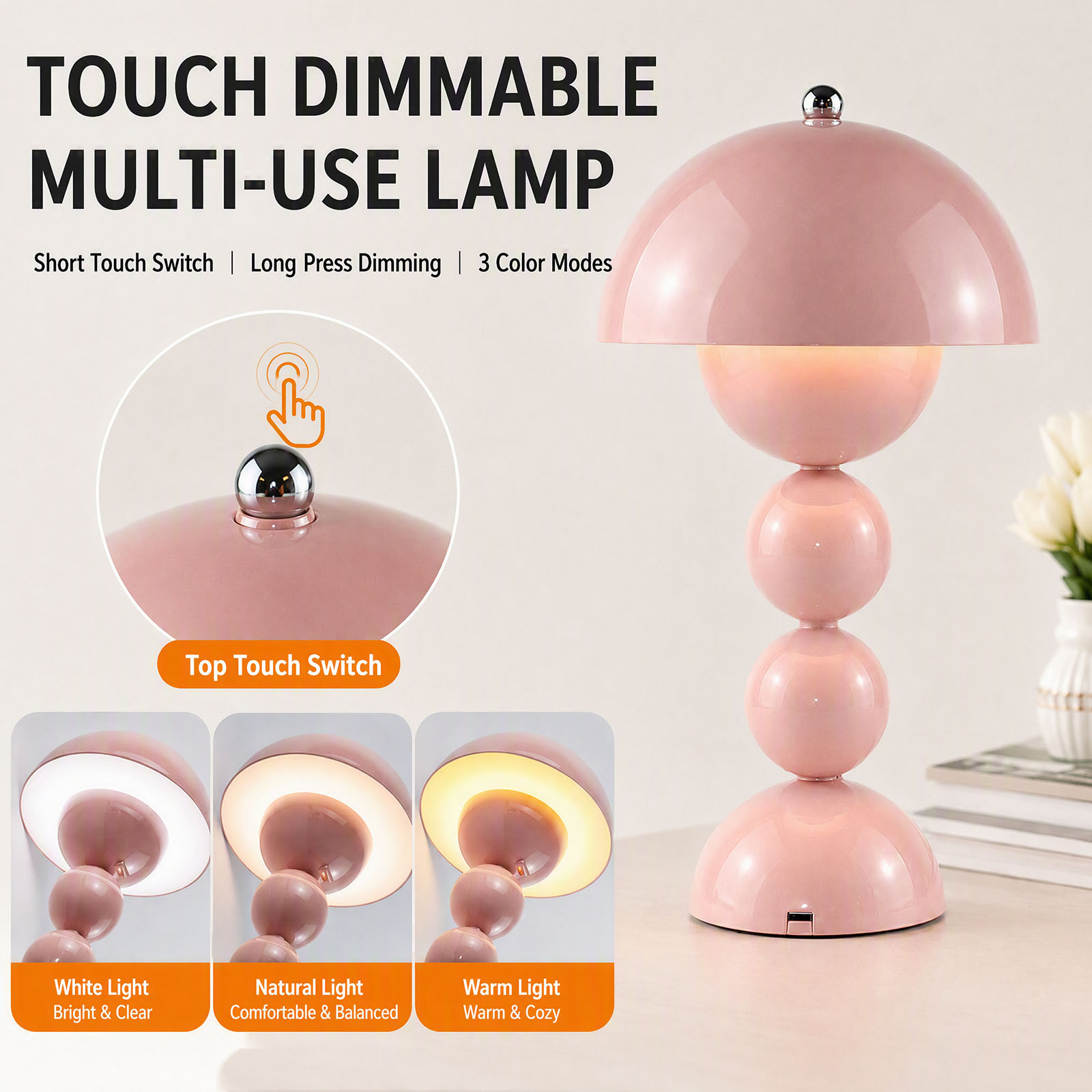 USB-Pilz-LED-Tischlampe mit 3  – Desk Lamp Bewertung und Preis
