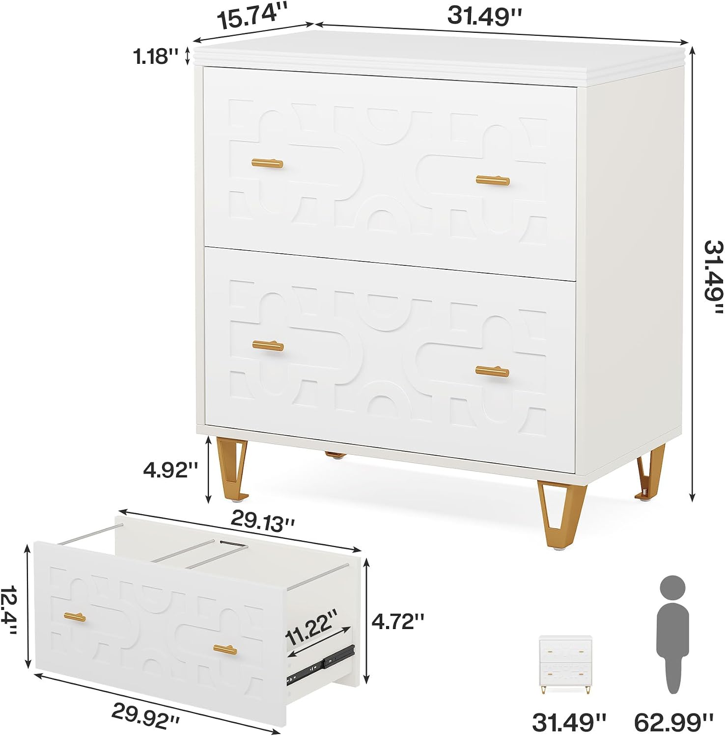 Seitlicher Aktenschrank mit 2  – Printer Stand Bewertung und Preis