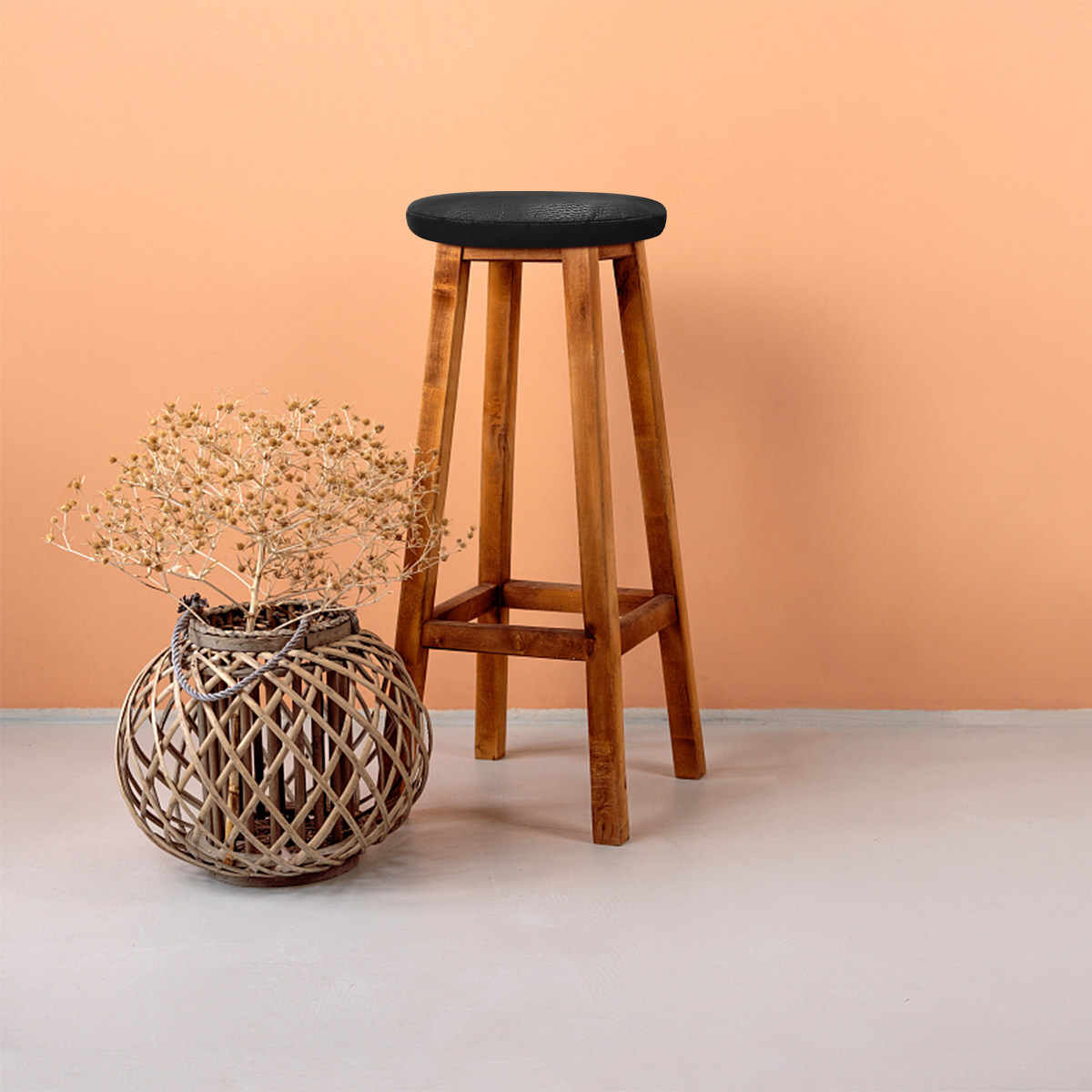 Schwarzer runder Hockerbezug,  – Office Stool Bewertung und Preis